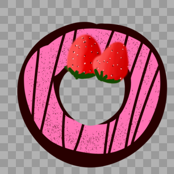 草莓味甜甜圈图片素材免费下载
