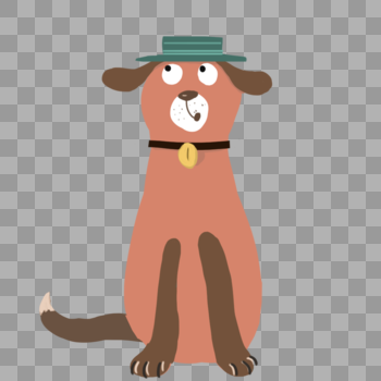 橘色戴帽子的狗狗图片素材免费下载