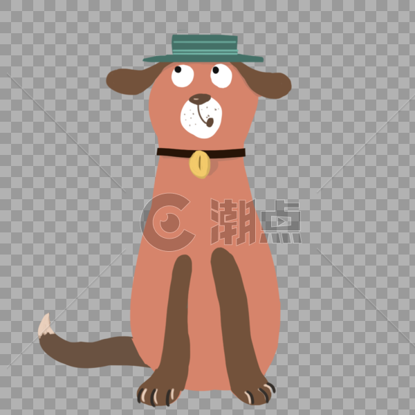 橘色戴帽子的狗狗图片素材免费下载