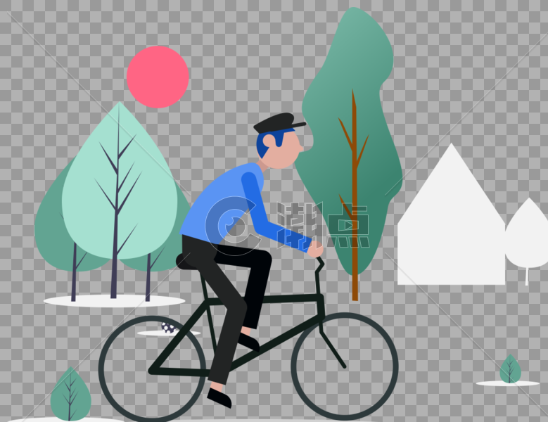 人物骑车图标免抠矢量插画素材图片素材免费下载