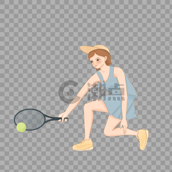 打网球的少女图片素材免费下载