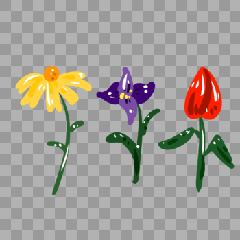 手绘黄色菊花花卉植物元素图片素材免费下载
