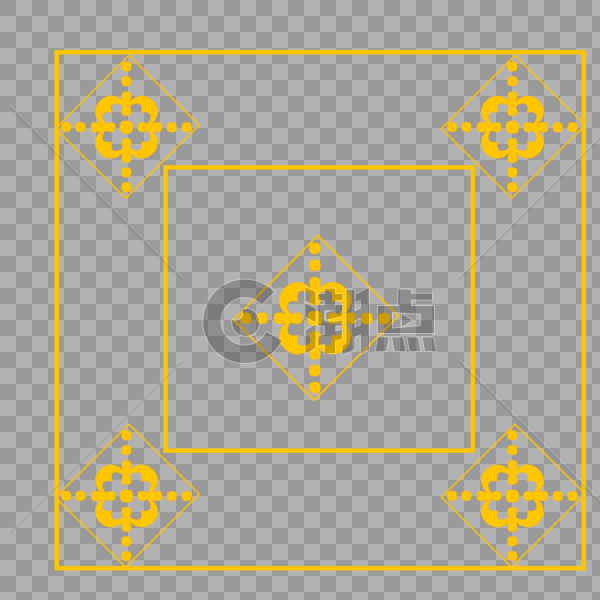 金色花纹边框图片素材免费下载