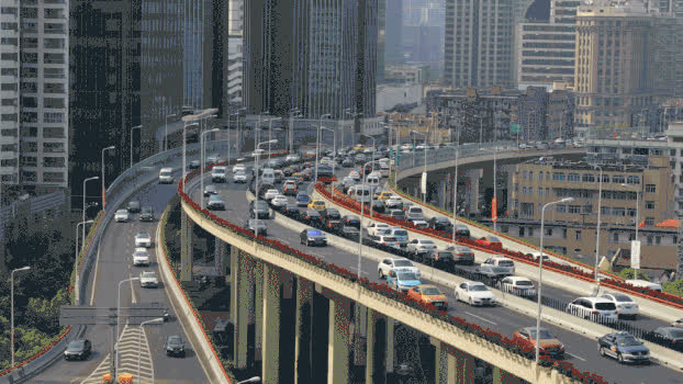 拥堵的城市交通gif图片素材免费下载