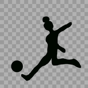 踢足球剪影图片素材免费下载