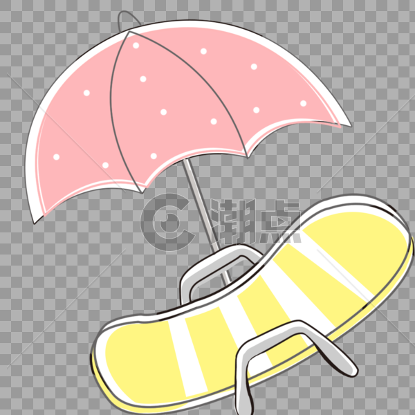 夏日遮阳伞沙滩椅图片素材免费下载