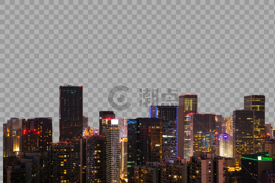 成都市市中心夜景图片素材免费下载