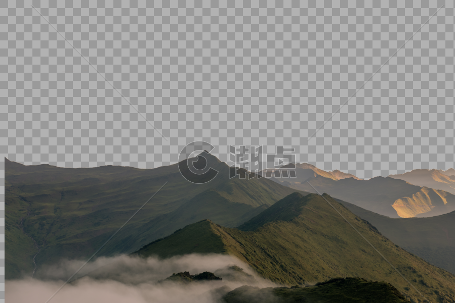 达瓦更扎群山云海图片素材免费下载