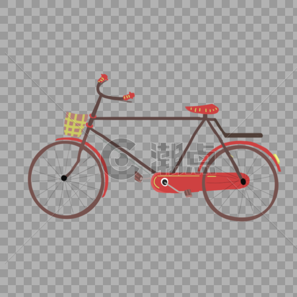 红色自行单车图片素材免费下载