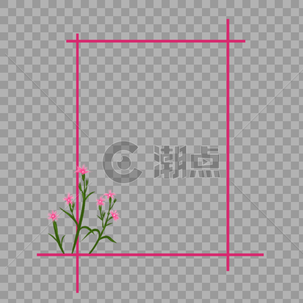 粉色花朵边框图片素材免费下载