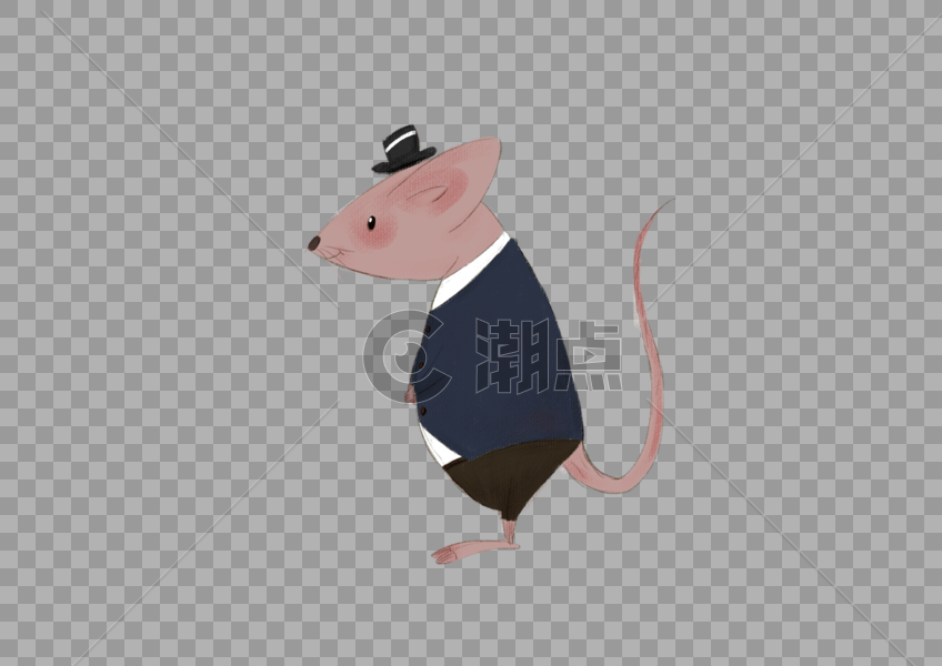 善良可爱礼貌的迎宾绅士小老鼠图片素材免费下载