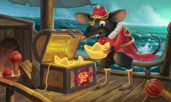 十二生肖之加勒比海盗老鼠图片素材免费下载