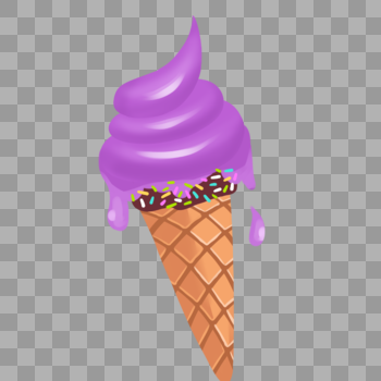 夏季夏至凉爽手绘紫色冰淇淋图片素材免费下载
