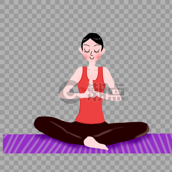 红衣服练瑜伽的女生图片素材免费下载