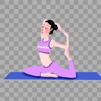 紫衣服练瑜伽的女生图片素材免费下载