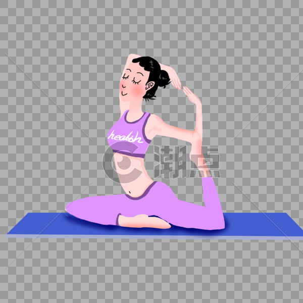 紫衣服练瑜伽的女生图片素材免费下载
