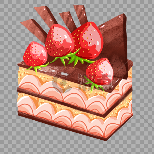 草莓巧克力蛋糕图片素材免费下载