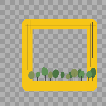 树林黄色边框图片素材免费下载