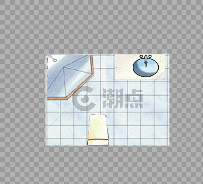 卫生间俯视图图片素材免费下载