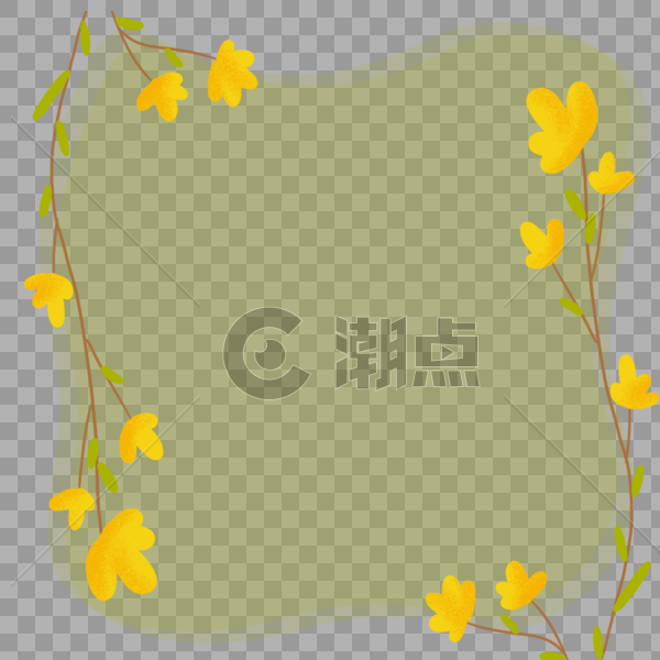 小清新黄色叶子边框装饰图片素材免费下载