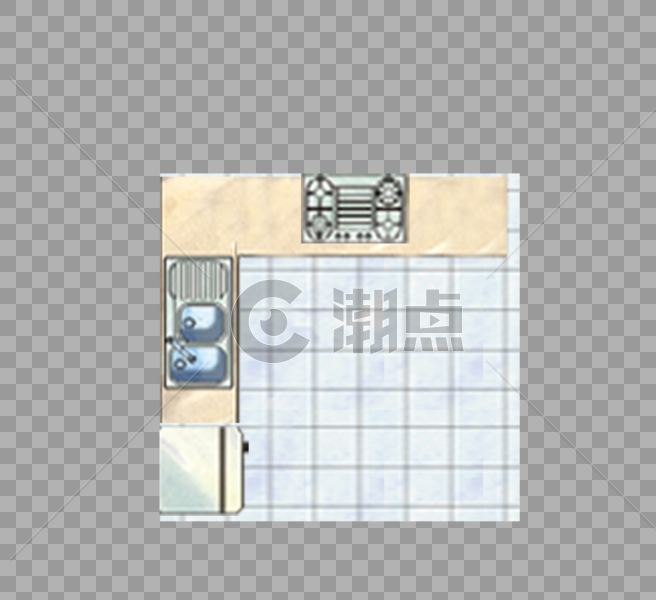 厨房俯视图图片素材免费下载
