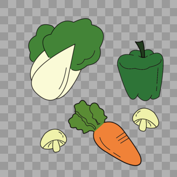 夏季蔬菜卡通装饰图片素材免费下载