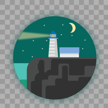 夜景图标免抠矢量插画素材图片素材免费下载