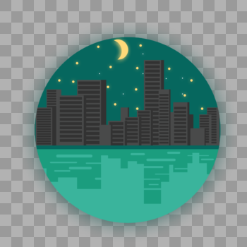 夜景城市图标免抠矢量插画素材图片素材免费下载