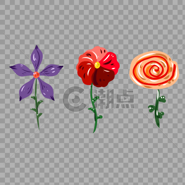 手绘花卉植物元素图片素材免费下载