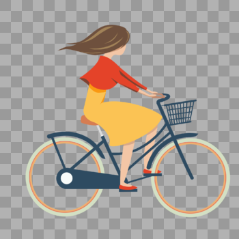 夏日骑自行车的女孩图片素材免费下载