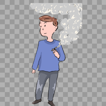 男生吸烟漫画图片素材免费下载