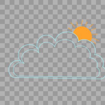 手绘云朵太阳边框图片素材免费下载