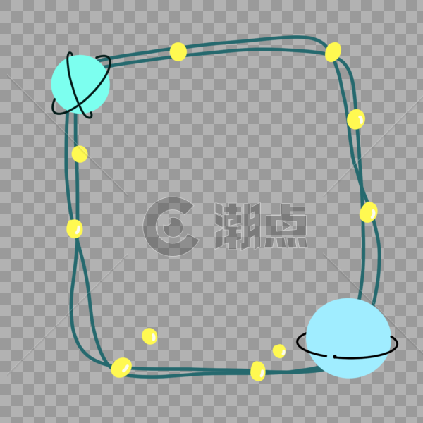 手绘星球边框图片素材免费下载