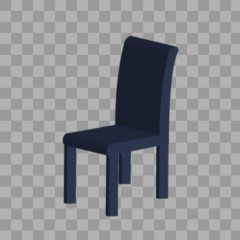 蓝色3D立体椅子图片素材免费下载