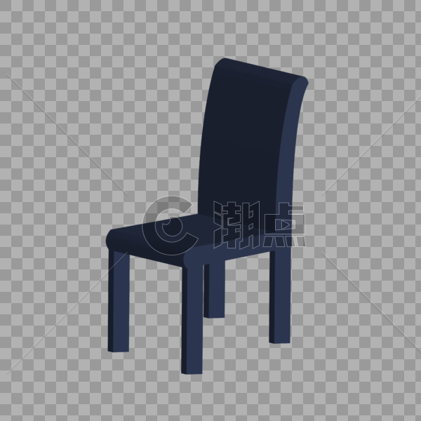 蓝色3D立体椅子图片素材免费下载