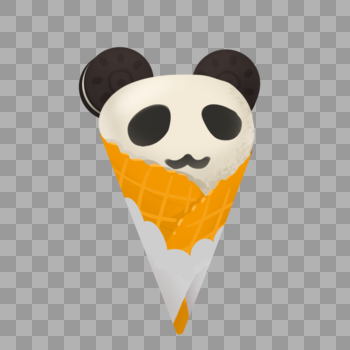 熊猫冰激凌蛋筒图片素材免费下载