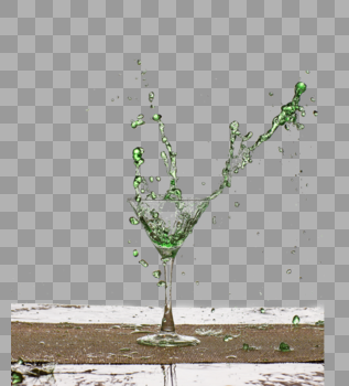 绿色饮料玻璃杯中的水珠图片素材免费下载