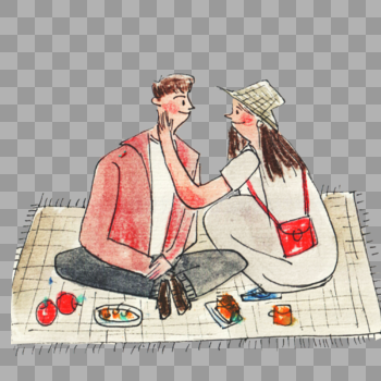 野餐的情侣图片素材免费下载