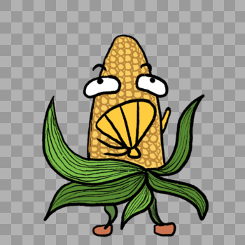 创意卡通玉米人插图图片素材免费下载