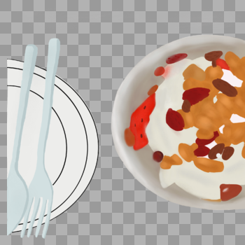 一份健康的酸奶坚果图片素材免费下载