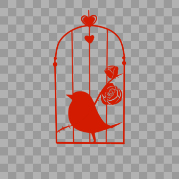 520爱情玫瑰花与鸟笼图片素材免费下载