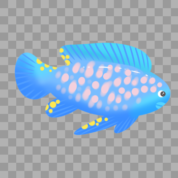 蓝色斑点热带鱼图片素材免费下载