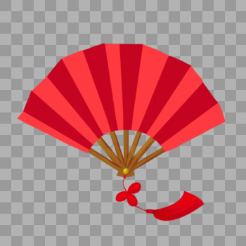 红色中国风扇子图片素材免费下载