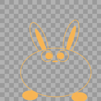 黄色小兔子气泡边框图片素材免费下载