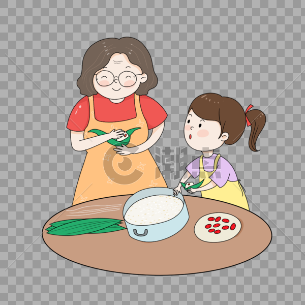 学包粽子插图图片素材免费下载