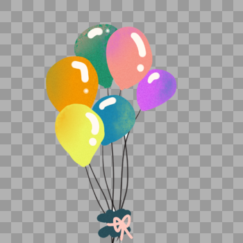 儿童节五彩斑斓小气球图片素材免费下载