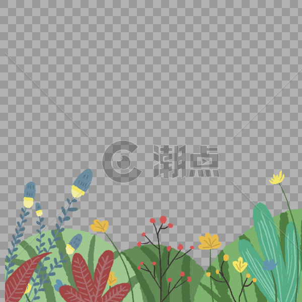 小清新植物花卉花草手绘插画图片素材免费下载