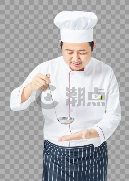 男厨师拿着长柄勺图片素材免费下载
