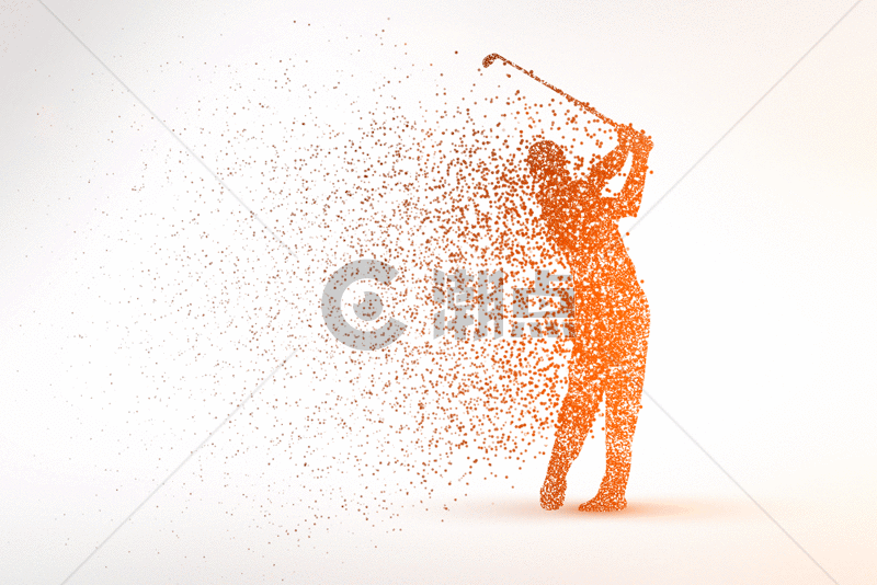创意高尔夫剪影粒子GIF图片素材免费下载