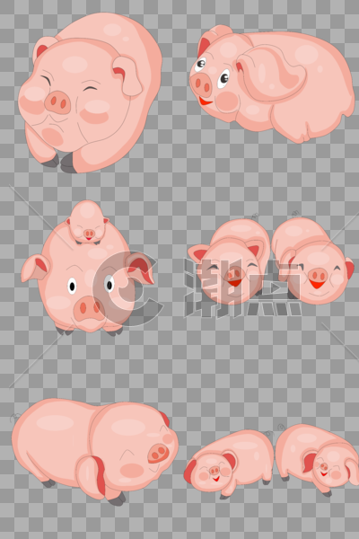 呆萌可爱的小猪猪套图6张图片素材免费下载